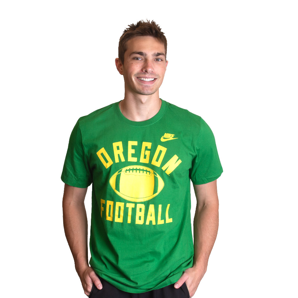 Ducks Spirit, Nike, Green, Crew Neck, Men, Football, Legacy, T-Shirt, 798792
